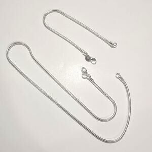 S925 Sterling Silver Rope Style Necklace Bracelet Set Bundle Christmas Birthday!